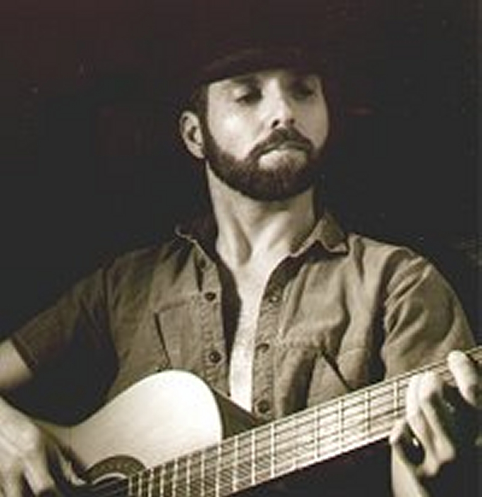 Dave Michael Valentine with classical guitar sepia
